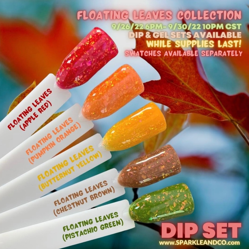 Sparkle & Co Floating Leaves Butternut Yellow Nail Dip Powder color New